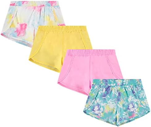 Btween Girls מכנסי קיץ 4 חלקים מקצרים | מכנסי דולפין ביצועים | מכנסיים קצרים של ספורט לילדים - צבעים שונים